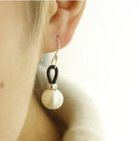 11MM Freshwater Pearl Rope Leather Dangle Earrings