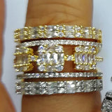 Big CZ Statement Rings Women Boho Beach Wedding Jewelry
