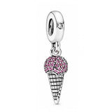 Spring Collections Heart Silver Plated Charms Bead for Women DIY Jewelry