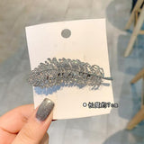 Crystal Zircon Feather Hairpin for Lady Sweet Leaf Clip
