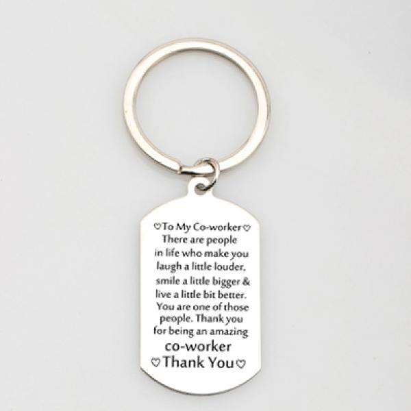 Engraved Thank You Keychain Colleague Gift