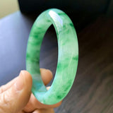 Zheru Jewelry Natural Burmese Emerald Green 54-62mm Bangle