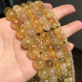 Natural Stone Yellow Rutilated Quartz Beads for Jewelry Making