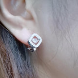 925 Silver Dancing Diamond CZ Stud Earrings for Women
