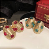 Baroque Court Style S925 Silver Oval Shell Earrings