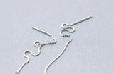 925-STERLING-SILVER Musical Note Ear Threader Earrings Long Dangle