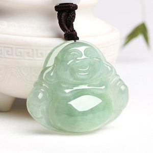 Zheru Jade Carved Buddha Pendant Necklace
