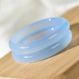 Zheru Jewelry Natural Agate Chalcedony Light 54mm-64mm Bracelet