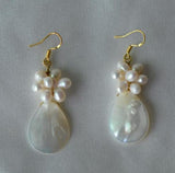 Natural Freshwater Pearl Dangle Earrings Wedding Women Jewelry
