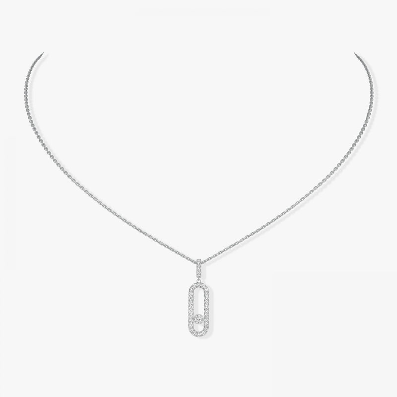 925 Silver Women's Sliding Diamond Necklace