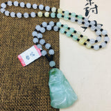 Emerald Jade Hand-Carved Bamboo Pendant Necklace Men Women