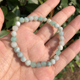 Fengbaowu Amazonite Bracelet Diamond Shape Faceted Beads Crystal Healing Stone