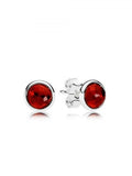 S925 Round Crystal Stone Stud Earrings DIY Jewelry 12 Colors