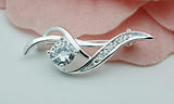 925 Sterling Silver Zircon Pendant Brooch