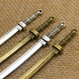 10pcs 10*107mm Alloy Two Heavy Long Sword Charms Pendant DIY Metal Jewelry