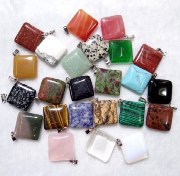 Turquoise Quartz Crystal Aventurine Charms Pendant DIY Necklace 24pcs