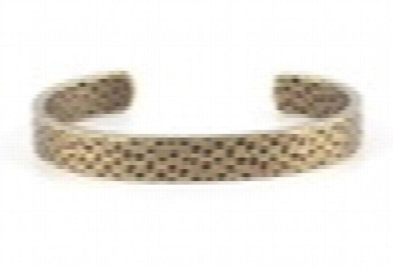 Antique Silver Stainless Steel Leopard Dot Bangle