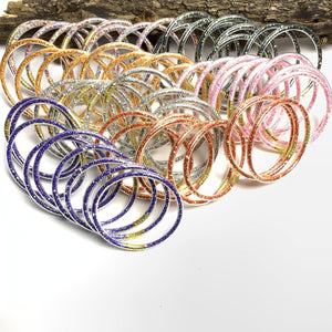 Glitter Beads Jelly Bracelet Women Stackable Bangle Jewelry Gift