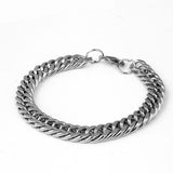 Wide Stainless Steel Bracelet, Hip-hop Style, Unisex