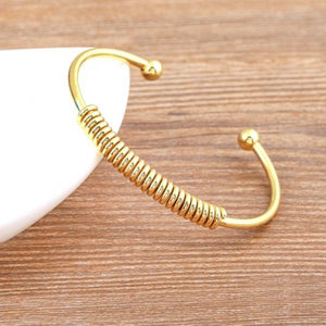 Nidin Braided Charm Open Cuff Stackable Bangles