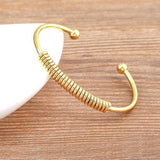 Nidin Braided Charm Open Cuff Stackable Bangles