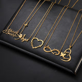 Cazador Butterfly Heart Infinity Pendant Name Necklace for Women