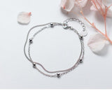 S925 Sterling Silver Beads Double Chain Bracelets