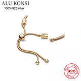 925 Sterling Silver Snake Chain Bracelet Bangle for Women Charm DIY Jewelry