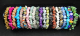 Mix Natural Stones Charms Stretchy Bracelets Bangles for Women Men