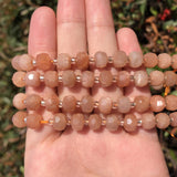 AA Faceted Sunstone Gem Beads 8*6mm Column Shape Loose Beads for Jewelry