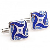 Dual Color Epoxy Cufflinks Enamel Cuff Link