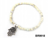 Square Beads Bracelet with Fatima's Hand Charm