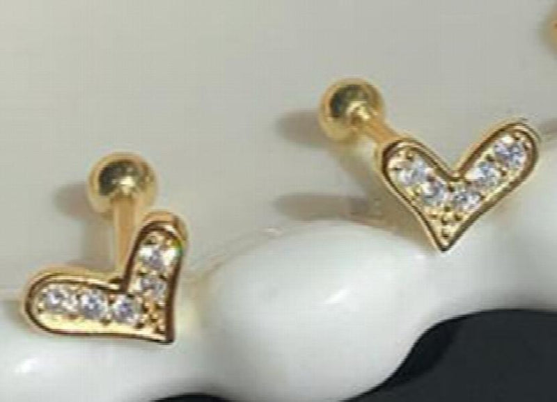 925 Silver Heart Tassel Earring Pave Crystal Stud Party Wedding Accessory