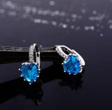 Heart Stone Zircon Crystal Diamond Earrings