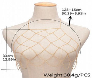 Sexy Beach Hand Geometrical Mesh Women Body Chain