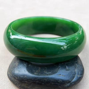 Zheru Jewelry Natural Hetian Jade Green 54-64mm Bracelet Princess Gift