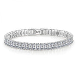 Silver Zircon Diamond Bracelet for Women Party Gift