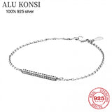 925 Sterling Silver Snake Chain Bangle Bracelet for Women Charm DIY Jewelry