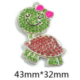 10pcs Enamel/Rhinestone Crayon Cat/Horse/Red Girl/Turtle Pendants