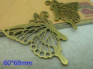 Set of 15 Butterfly Charms Antique Bronze Tone, 60*68mm