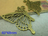 Set of 15 Butterfly Charms Antique Bronze Tone, 60*68mm