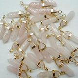 Golden Quartz Crystal Alloy Hexagonal Pendant Reiki Pendulum 24pcs