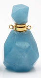 Aquamarine Perfume Bottle Pendant Necklace December Birthstone