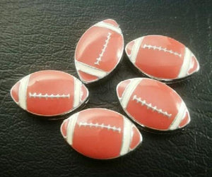 100pcs 8mm Football/Rugby Slide Charms for Leather Belt