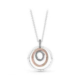 925 Silver Two-tone Circles Necklace For Women