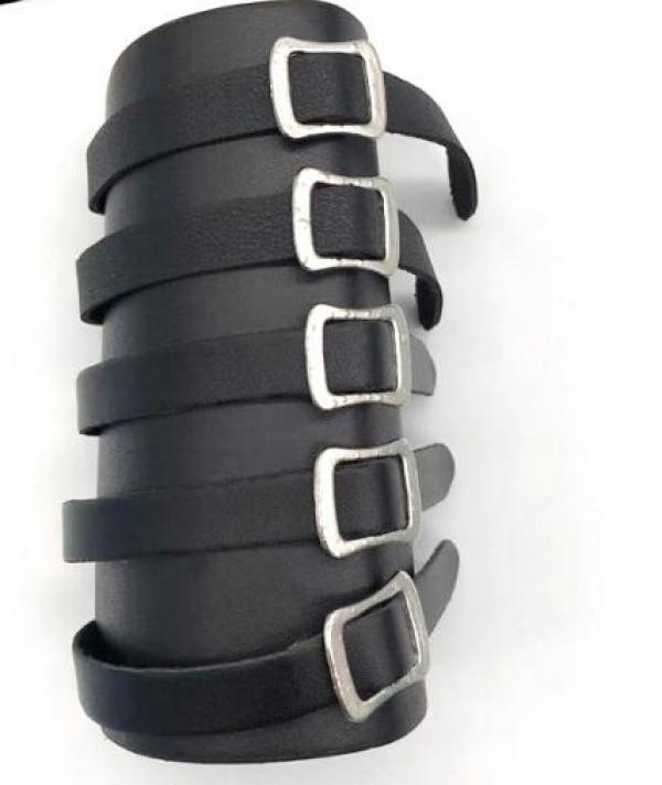 Punk Faux Leather Bracelets Metal Buckle Bangles Wrap Bracelet