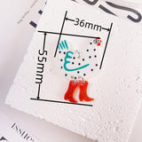 Chic Chicken Heel Acrylic Earrings - Animal Charms Hook Jewelry