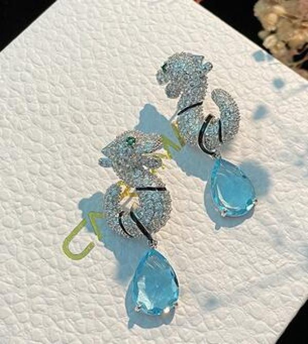 S925 Sterling Silver Water Drop Zircon Crystal Earrings DIY Accessory