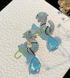 S925 Sterling Silver Water Drop Zircon Crystal Earrings DIY Accessory