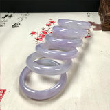 Natural Burmese Jadeite 54-64mm Light Purple Two-color Bracelet Princess Jewelry